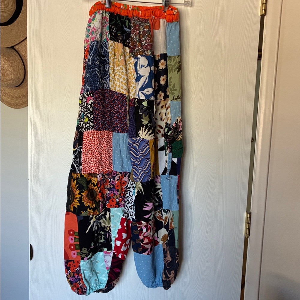 Colorful Patchwork joggers, Fits Small or Medium, NWOT - Picture 5 of 6